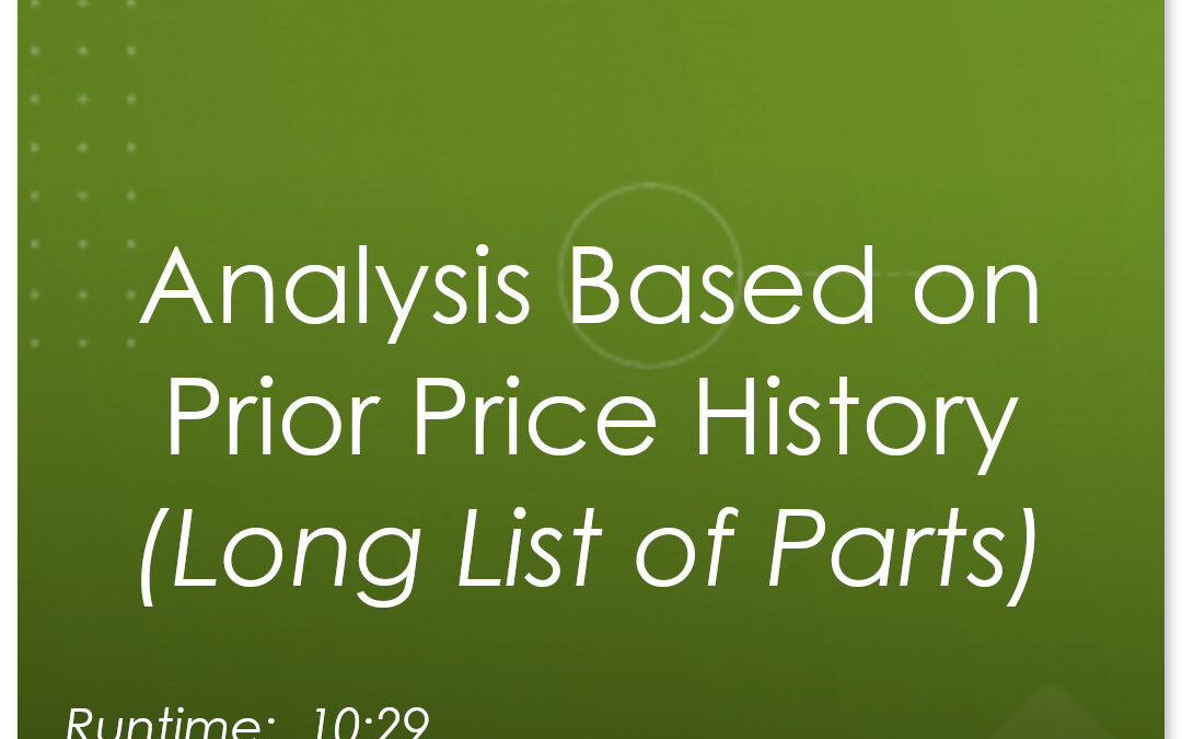 Price Analysis:  Analyzing a long list of parts with Prior Price History (Historical)