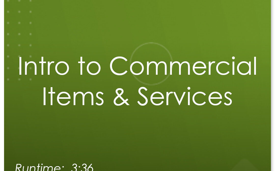 Intro to Commercial Items and Services