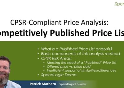 Price Analysis based on a Competitive Published Price List