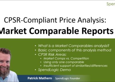 Price Analysis based on Market Comparables